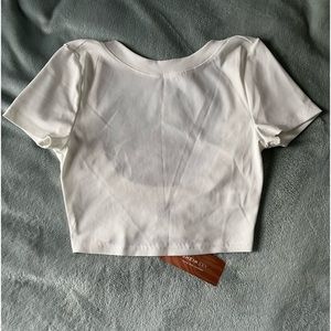 SHEIN, white, cropped top with low back, size 4